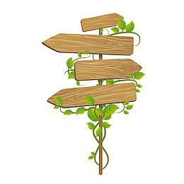 绿色植物藤蔓指路牌