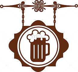 手绘扁平啤酒招牌