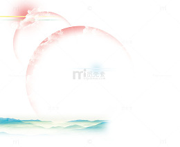 云朵山峦阳光装饰背景