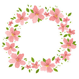 粉红桃花边框春天矢量素材