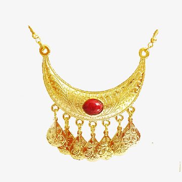 一轮弯月精美金色头饰png金色的星星和月亮png手绘漂浮的月亮免抠图