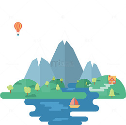 蓝色山峦矢量