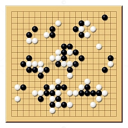 手绘黄色围棋盘