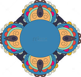 时尚蓝色民族风纹样