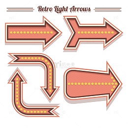 粉色前行左转右转箭头霓虹灯