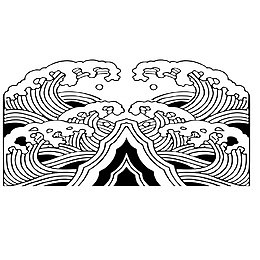 矢量海浪纹理黑色古典