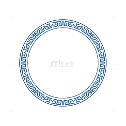 蓝色圆形图案边框