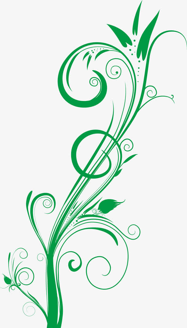 绿色花卉花纹矢量图