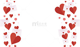 浪漫红色爱心情书边框