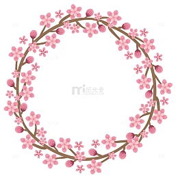 花朵花边框春天矢量素材