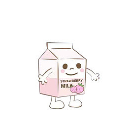 卡通一盒草莓牛奶素材