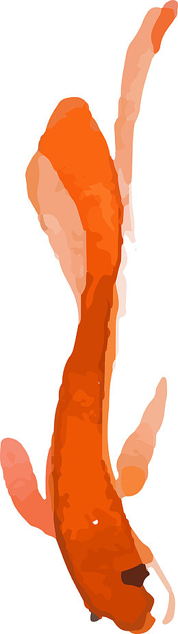 红色水墨鲤鱼素材图