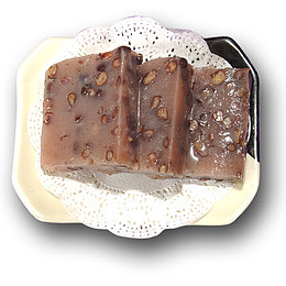 红色椰奶红豆糕点