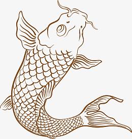 手绘日本锦鲤素材图