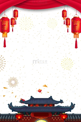 新年传统背景边框psd分层图