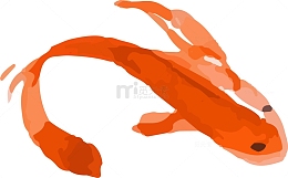 矢量水墨鱼素材图