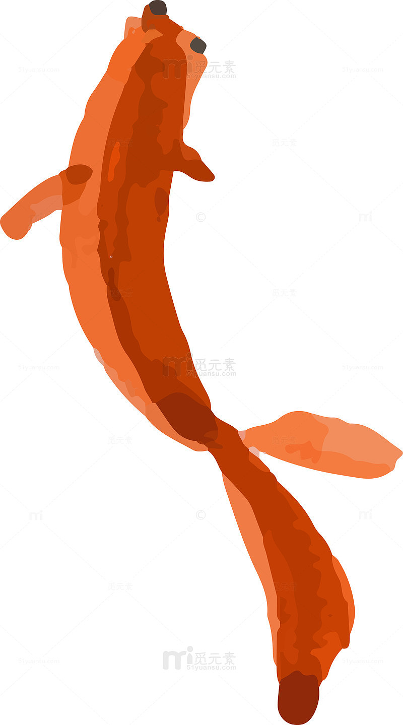 游动的水墨鲤鱼图