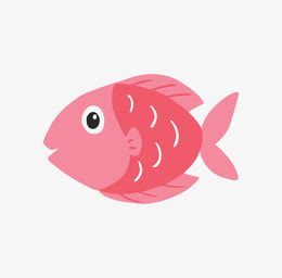手绘卡通粉色小鱼