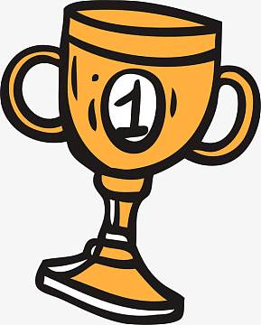 卡通手绘比赛冠军奖杯png矢量黄色手绘卡通图案冠军奖杯png手绘卡通