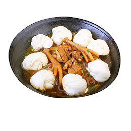 白花卷铁锅炖鸡