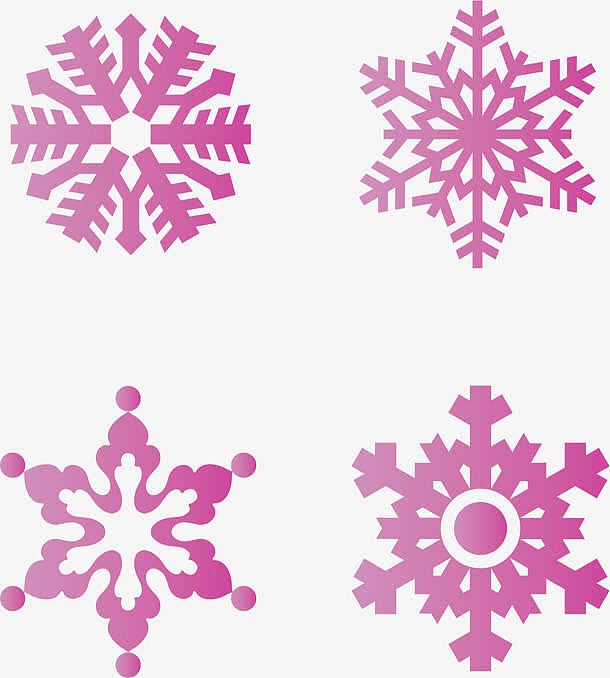 紫色雪花矢量漫天飞雪素材