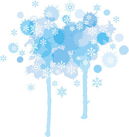 冬日蓝色雪花液体