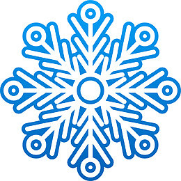 冬日蓝色扁平雪花