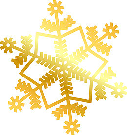 冬日金色闪耀雪花片