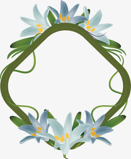 浪漫百合花春天边框