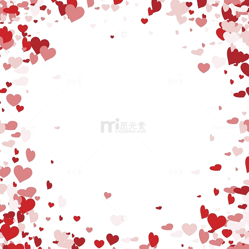 红色浪漫爱心碎片装饰边框
