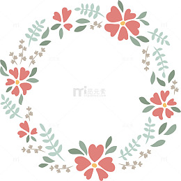 红色花朵花环