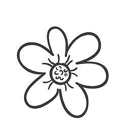 手绘卡通花卉矢量免抠图