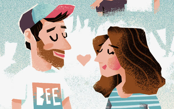 手绘相爱的男人女人免抠素材免费下载_觅元素51yuansu.com