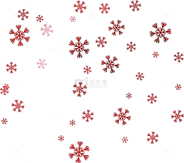 红色冬季漂浮雪花