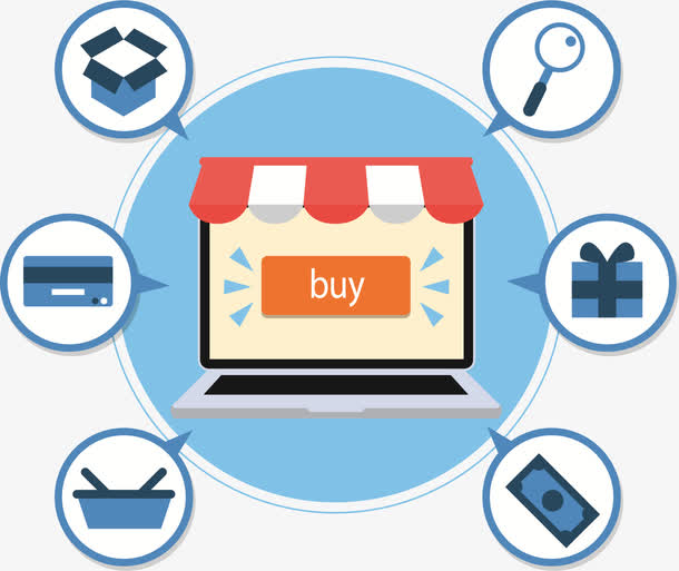 矢量图电脑网上购物