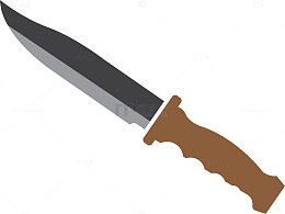 小刀卡通矢量露营物品