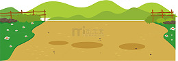 绿色春季沙地草地
