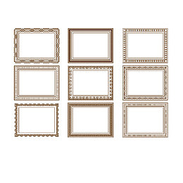 矢量棕色简约欧式油画框