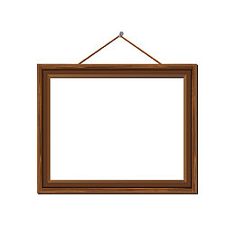 矢量棕色木质纹理欧式油画框
