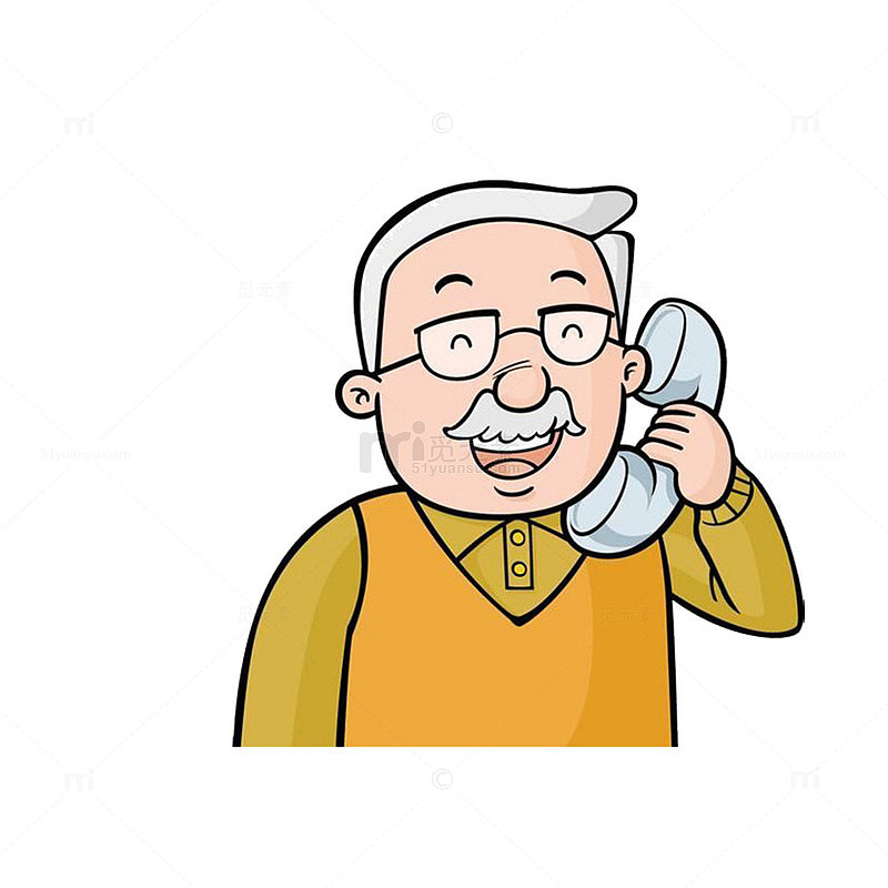 卡通装饰人物介绍海报设计老爷爷