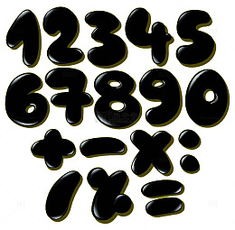 手绘黑色卡通数字
