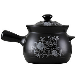 灰色花纹陶土中药罐