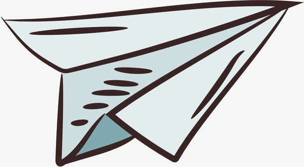 卡通白色手绘纸飞机