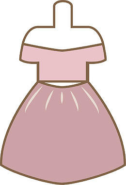 卡通描边的粉色蓬蓬裙