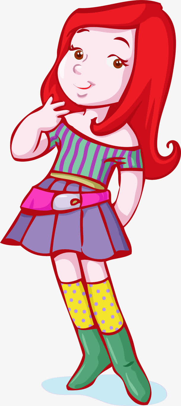 卡通女孩设计矢量素材