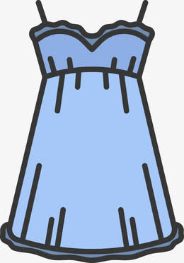 卡通蓝色裙子素材