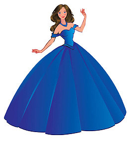 穿蓝色裙子的女子