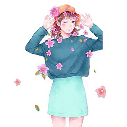卡通可爱美女