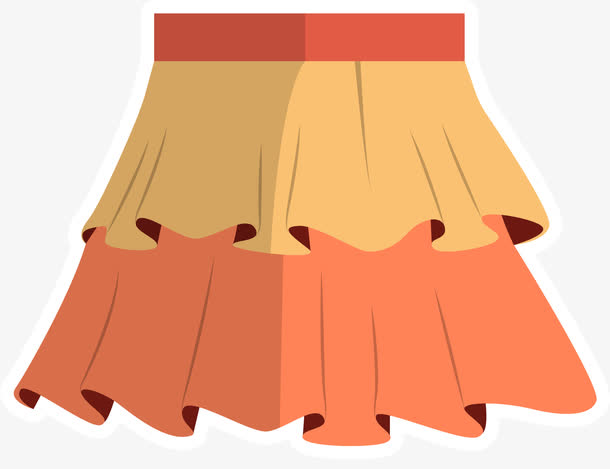 两层矢量卡通百褶裙