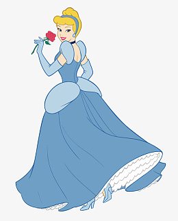 穿蓝色裙子的公主矢量